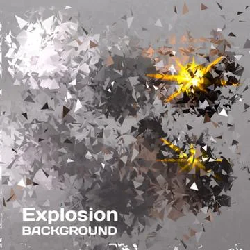 Abstract background of exploding balls polygonal Illustrazione stock