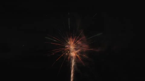 Abstract background of exploding festive fireworks at night. Long exposure Stock Footage 319810247