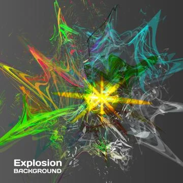 Abstract background of explosion of colored inks Stock Illustration