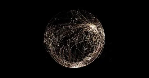 Abstract background, explosion of particles and dots, smooth lines, fantasy Stock Illustration