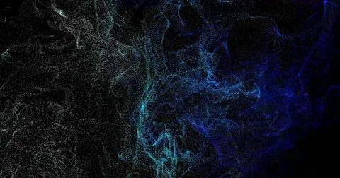 Abstract background, explosion of particles and dots, smooth lines, fantasy Stock Illustration