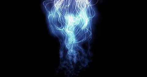 Abstract background, explosion of particles and dots, smooth lines, fantasy Stock-Illustration