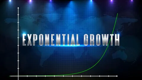 Abstract background of exponential growth chart graph Illustrazione stock