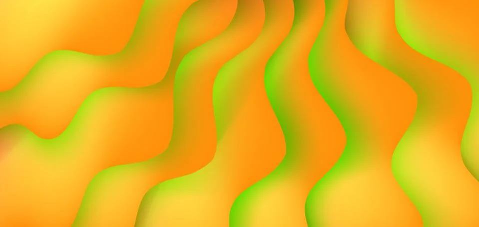 Abstract background with expressive yellow and green wave motion flow and liquid Stock Illustration