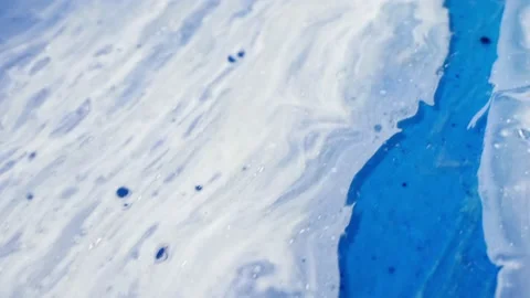 Abstract background. extreme close-up of blue and white acrylic paints hardened Stock-Footage 194509073
