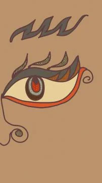 Abstract background of the eye and half nose. Illustrator draw Illustrazione stock