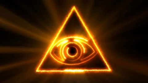 Abstract background with The Eye of Providence. Seamless loop digital backdrop Stock Footage