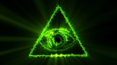 Abstract background with The Eye of Providence. Seamless loop digital backdrop Stock Illustration