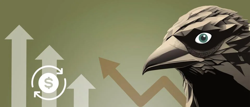 Abstract background. Falcon Lowpoly Leader concept with investment business Illustration