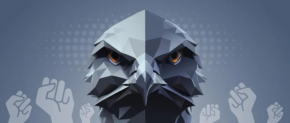 Abstract background. Falcon Lowpoly Leader concept with the goal of developing Stockillustratie