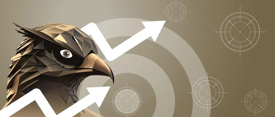 Abstract background. Falcon Lowpoly Leader concept with business development Stock Illustration