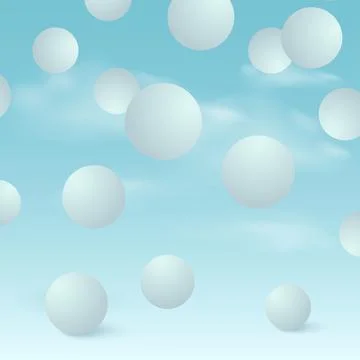 Abstract background with falling 3d blue balls. Vector illustration Stock Illustration