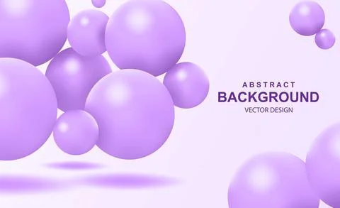 Abstract background with falling 3d purple balls. Dynamic flying colorful bub イラスト素材