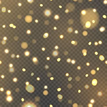 Abstract background with falling gold defocused lights. Vector Stock Illustration