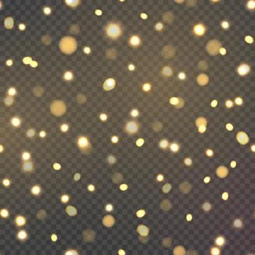 Abstract background with falling gold defocused lights. Vector Stock Illustration