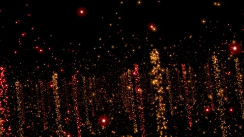Abstract background of falling golden and red sparkling particles Stock Footage 327599525