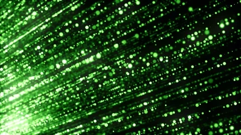 Abstract background falling green dust particles creating rays of light motio Stock Footage 327625393
