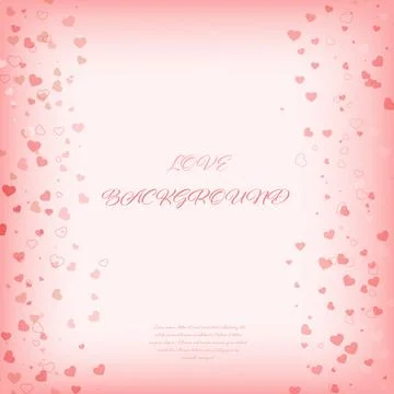 Abstract background with falling hearts for greeting banner, postcard, poster Illustrazione stock