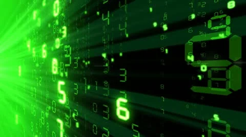 Abstract background with falling numbers. Loop-able. Green light. HD 1080. Stock-Footage 13062618
