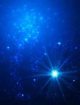 Abstract Background with Falling Star and Twinkling Trail. Stock-Illustration