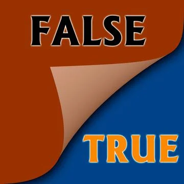 Abstract background with FALSE and TRUE concept. decision making. 3d illustra Stock Illustration