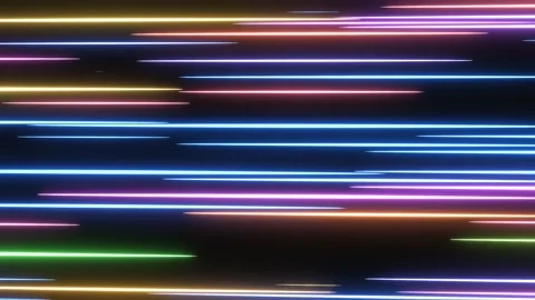 Abstract background of fast moving neon lines isolated with colorful black light Stock Footage 255659649