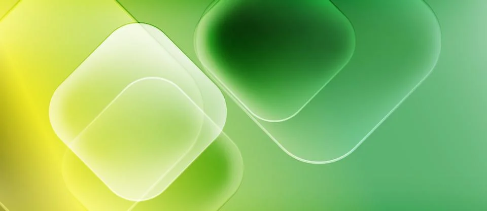 Abstract background features blurred shapes, gradients. Yellow, green hues Stock Illustration