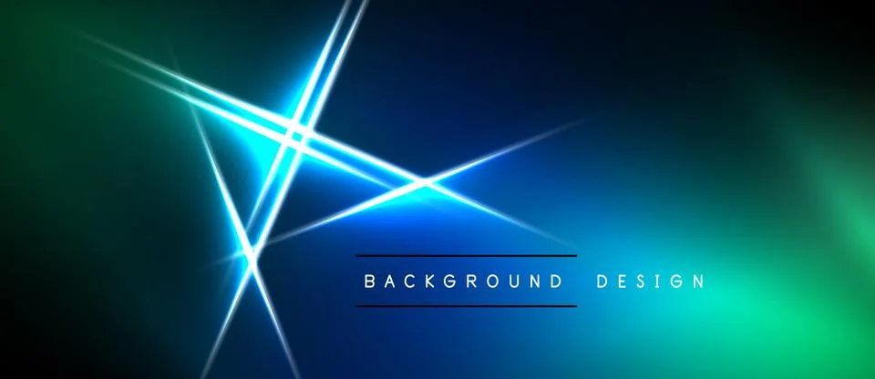 Abstract background features bright blue lines radiating from center. Gradien 스톡 일러스트