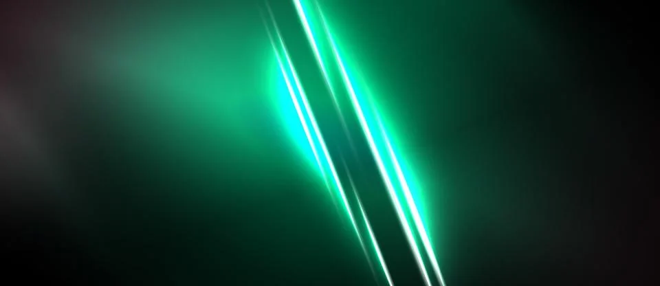 Abstract background features bright green lines, diagonal streaks, dark sha.. Stock Illustration