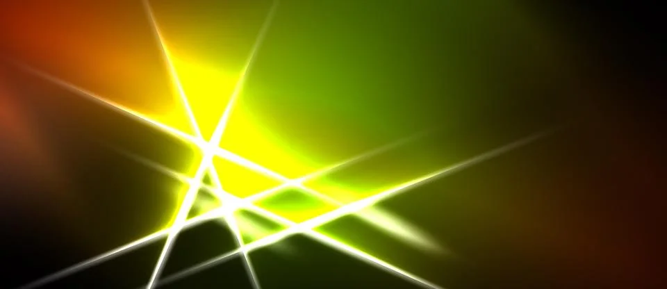 Abstract background features bright lines, gradients. Yellow, green, orange.. Stock Illustration