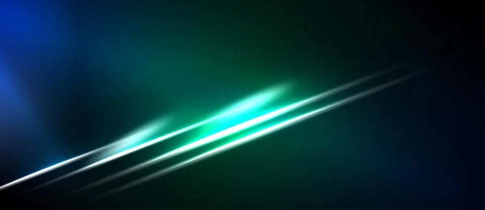 Abstract background features bright lines, gradients. Dark blues, greens Illustrazione stock