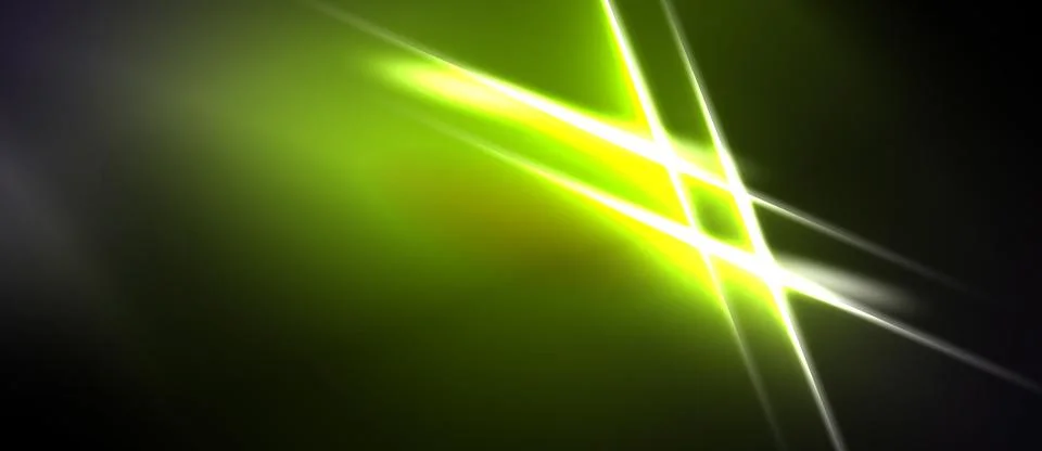 Abstract background features bright lines crossing dark green space. Vivid .. Stock Illustration