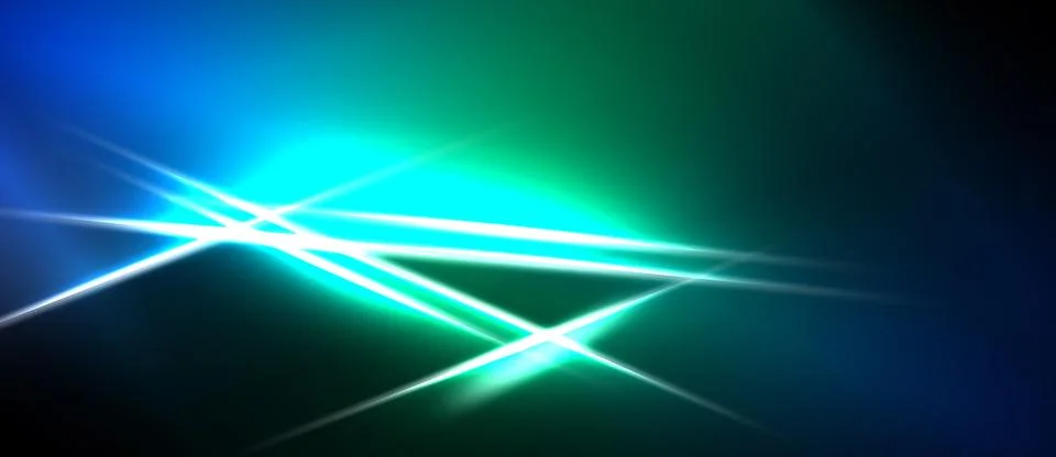 Abstract background features bright lines, vibrant blue, green hues. Dynamic Stock Illustration