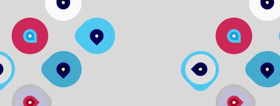 Abstract background features colorful circles, dots. Shapes vary in size, c.. Stock Illustration