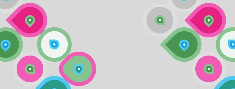Abstract background features colorful circles, dots. Shapes overlap, creating Stock Illustration