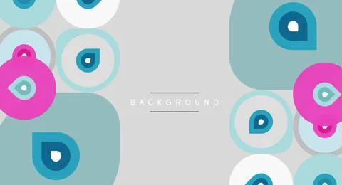 Abstract background features colorful droplet shapes. Soft gray provides ne.. 스톡 일러스트