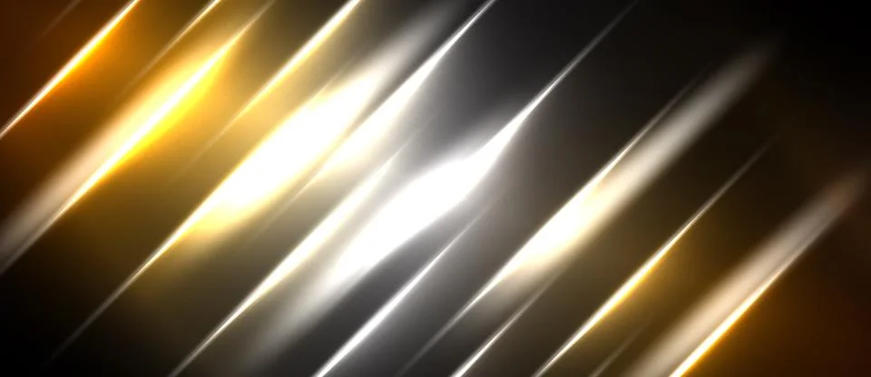 Abstract background features diagonal lines. Gold, silver, white hues create Stock Illustration