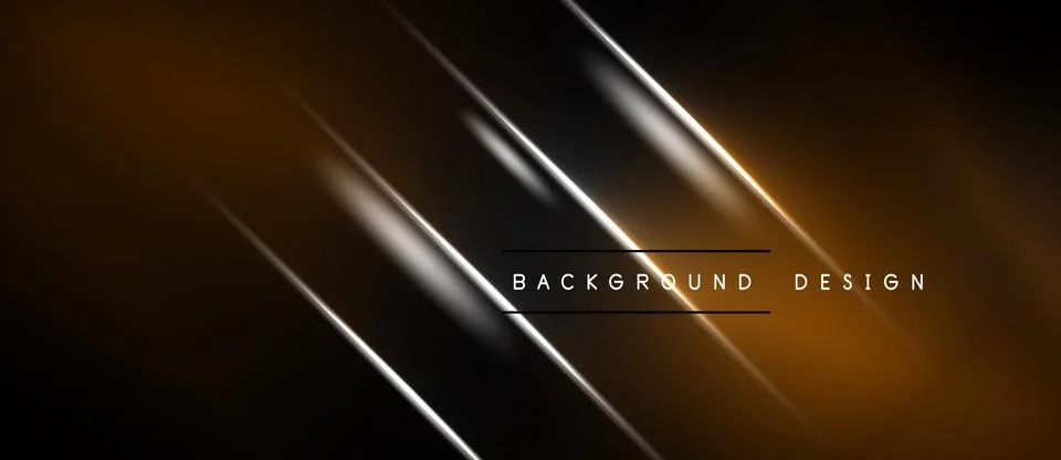 Abstract background features diagonal lines, golden glow, dark shades. Modern Stock Illustration