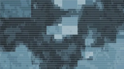 Abstract background features an evolving digital pixel grid in blue tones Stock Footage 347845104