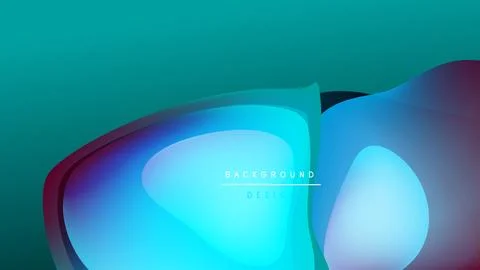 Abstract background features flowing blue shapes, gradients, dark upper section. Illustrazione stock