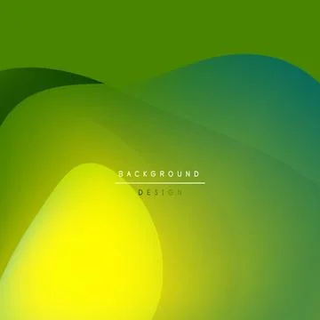 Abstract background features flowing green, yellow shapes. Smooth gradients Stock Illustration