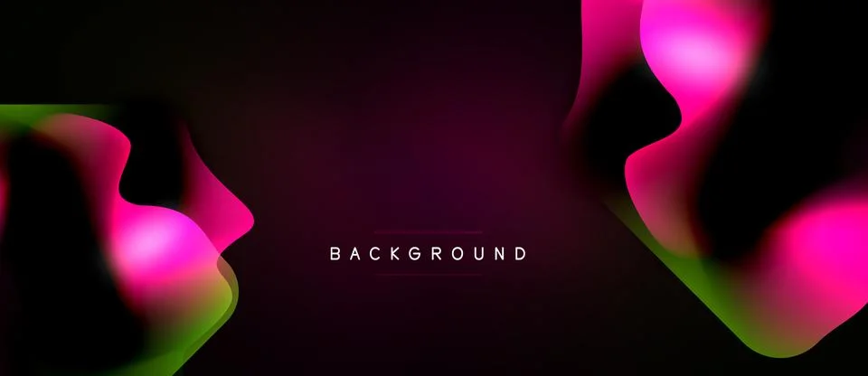 Abstract background features flowing pink, green gradients over dark surface. Stock Illustration