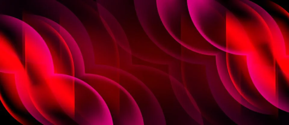Abstract background features flowing red, pink shapes. Dynamic composition Stock Illustration