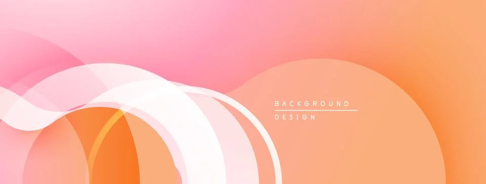 Abstract background features flowing shapes, warm colors. Gradient blends peach, Illustrazione stock