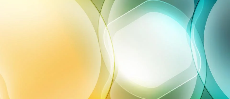 Abstract background features flowing shapes, gradients. Colors transition from Stockillustratie