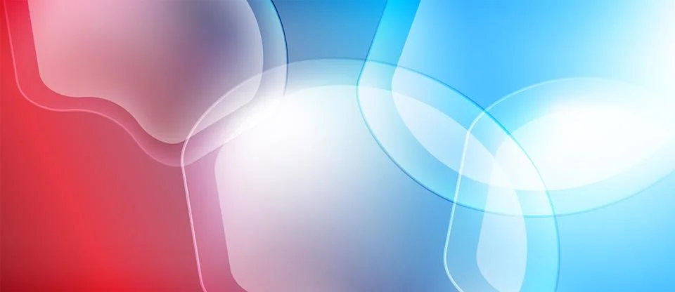 Abstract background features flowing shapes, red, white, blue hues. Soft Stock Illustration