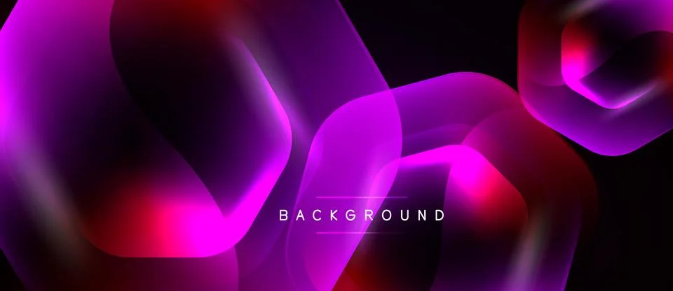 Abstract background features flowing shapes, vibrant pinks, purples, reds. Da Illustrazione stock