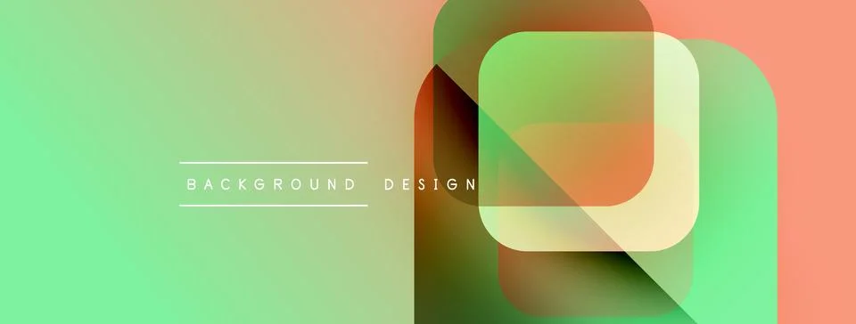 Abstract background features layered rectangles, gradients. Soft colors create Stockillustratie