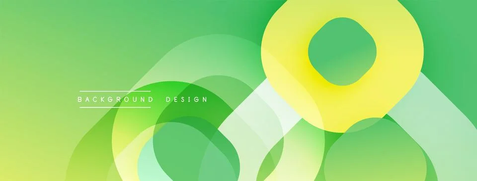 Abstract background features overlapping circles, curves. Gradient shades of Stock Illustration