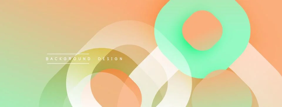 Abstract background features overlapping circles, gradients. Soft pastel colors Stock Illustration
